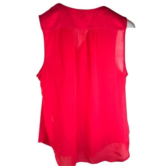 American Eagle Outfitters Womens Button Down Sleeveless Cherry Red Blouse Large - Picture 3 of 8